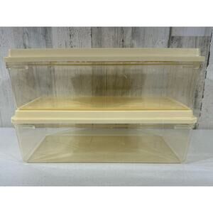 Vintage Max Klein Set of 2 Hard Plastic Acrylic Shoe Boxes & Lids SS101 SS10